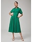 economico Vestiti maxi-Vintage Cotton Pleated Waist Dress Shirt