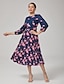 preiswerte Maxi-Kleider-Print Pleated Maxi Dress