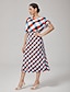 cheap Maxi Dresses-Print Geometric Ruched Maxi Dress