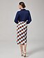 cheap Skirts-Print Pleat Slit Skirt