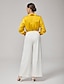 cheap Blouses-Satin Loose Long Sleeve Blouse