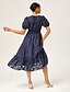 cheap Maxi Dresses-Textured Jacquard Ruffle Waisted Dress