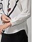 cheap Blouses-Artistic Print Long Sleeve Shirt