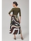 preiswerte Maxi-Kleider-Camouflage Patchwork Modal Knit Maxi Dress
