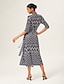 cheap Maxi Dresses-Geometric Print Stretch Wrap Dress
