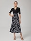 cheap Maxi Dresses-Chain Print Lyocell Mermaid Dress