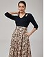cheap Maxi Dresses-Spliced Pattern Knit Dress