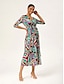 abordables Vestidos Maxi-Printed Silk Wrap Dress