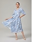 cheap Maxi Dresses-Patterned Chain Tie Long Dress