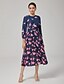 preiswerte Maxi-Kleider-Print Pleated Maxi Dress
