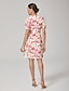 cheap Mini Dresses-Stretch Flamingo Print Mini Dress