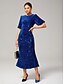 cheap Party Dresses-Velour Sequin Puff Sleeve Sparkly Elegant Maxi Dress