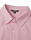billige Long Sleeves-Herre Linskjorte Uformell skjorte Strandskjorte Skjorte med knapper Skjorter uten stopp عادي Strand Feriereise Svart Hvit Rosa Navyblå Langermet Knaphul Vår sommer Klær Grunnleggende