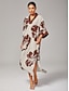 billige Maxikjoler-Floral Print V Neck Relaxed Vacation Dress