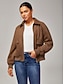 cheap Outerwear-Faux Suede Zip Jacket Casual Stylish