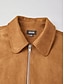 cheap Outerwear-Faux Suede Zip Jacket Casual Stylish