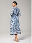 billige Maxikjoler-Placement Print Porcelain Maxi Dress