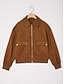 cheap Outerwear-Faux Suede Zip Jacket Casual Stylish