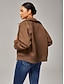 cheap Outerwear-Faux Suede Zip Jacket Casual Stylish