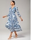 billige Maxikjoler-Placement Print Porcelain Maxi Dress