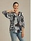 cheap Blouses-Abstract Polka Dot Chiffon Pullover Top