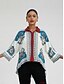 cheap Blouses-Bohemian Print Satin Dolman Sleeve Blouse