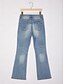 abordables jeans-Cotton Stretch Flared Jeans High Waist Frayed Hem Stylish Comfortable Denim Pants