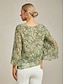 billige bluser-Paisley Print Bell Sleeves Layered Blouse