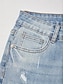 abordables jeans-Cotton Stretch Flared Jeans High Waist Frayed Hem Stylish Comfortable Denim Pants
