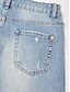 abordables jeans-Cotton Stretch Flared Jeans High Waist Frayed Hem Stylish Comfortable Denim Pants
