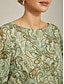 billige bluser-Paisley Print Bell Sleeves Layered Blouse