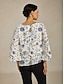 economico bluse-Layered Floral Bell Sleeves Crepe Blouse