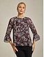 baratos blusas-Paisley Sheer Layered Blouse