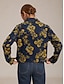 abordables vestes et manteaux-Denim Zipper Floral Jacket