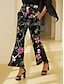 cheap Pants &amp; Shorts-Stretch Floral Print Chiffon Pants