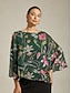 cheap Blouses-Floral Print Sheer Chiffon Layered Blouse