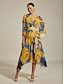 cheap Maxi Dresses-Abstract Floral Chiffon Flowing Dress