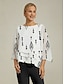 cheap Blouses-Floral Sleeve Loose Blouse