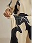billige bluser-Abstract Satin Dolman Sleeve V Neck Blouse