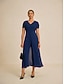 billige jumpsuits-Paneled Stretch Fabric Casual Jumpsuit