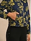 abordables vestes et manteaux-Denim Zipper Floral Jacket