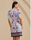 abordables Robes Midi-Stretch Knit Floral Print Midi Dress