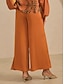 billige bukser og shorts-Satin Pleated Wide Leg Pants
