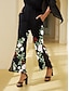 cheap Pants &amp; Shorts-Stretch Floral Print Elastic Pants