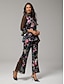 abordables Pantalon-Stretch Chiffon Floral Pants