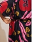 cheap Maxi Dresses-Slub Chiffon Abstract Floral Print Maxi Dress Vacation