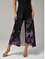 billige jumpsuits-Tencel Chiffon Paneled Floral Print V Neck Jumpsuit