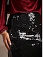 abordables afueras-Vintage Sequin Glitter Lined Party Midi Skirt