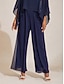 economico Pantaloni-Layered Slit Stretch Wide Leg Pants