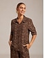 abordables blusas-Silk Blend Leopard Vacation Shirt